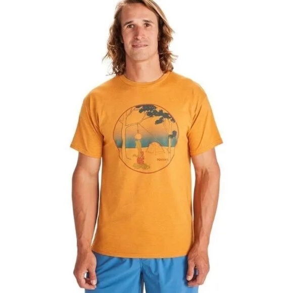 Marmot x Thread Marmotini T-Shirt Orange Print Men’s‎ Size Large - Picture 1 of 8
